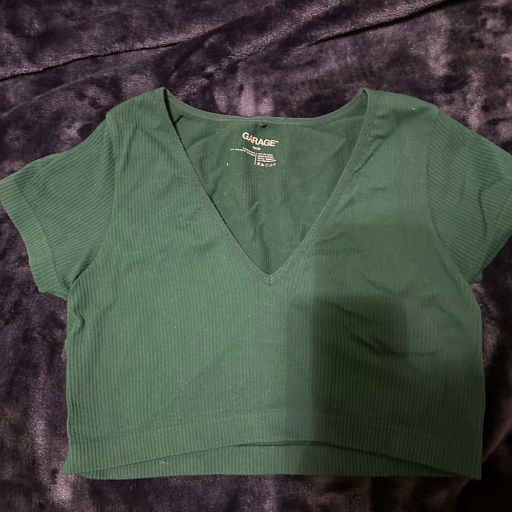 GARAGE green fitted crop top